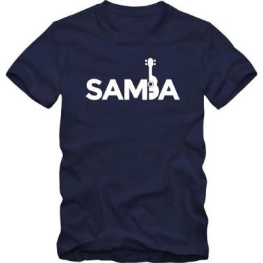 Imagem de Camiseta Masculina Estampa Samba Sambista Cavaquinho Algodão Manga Cur