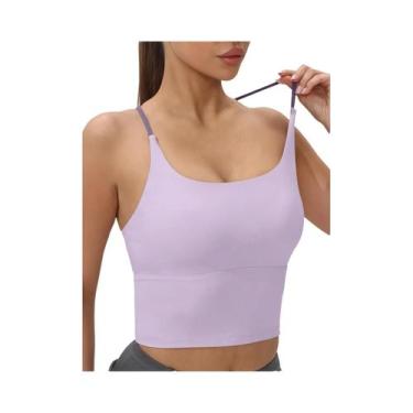 Imagem de Top Esportivo Feminino Com Costas Cruzadas, Secagem Rápida, Copas Almo