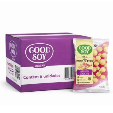 Imagem de Kit 6 Snacks De Soja Goodsoy Sabor Peito De Peru 25G