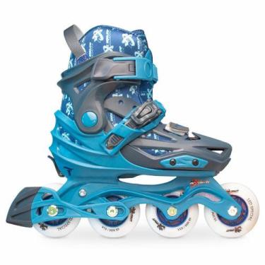 Imagem de Patins Infantil Ajustável X-LIGHT Azul Rodas LED Tamanho dos Patins:G 