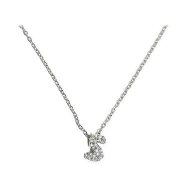 Imagem de Colar Feminino De Letras Em Prata Com Design De Balão, Cadeia De Aço I