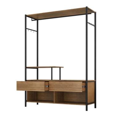 Imagem de Guarda Roupa Closet Solteiro Barcelona Preto Demolição - Artefamol