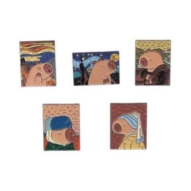 Imagem de Broche Enamelado Engraçado De Cachorro E Gato Para Mochila, Roupas, Jo