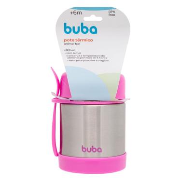 Imagem de Pote Térmico com Colher Buba Alimentação Infantil Rosa 320ml