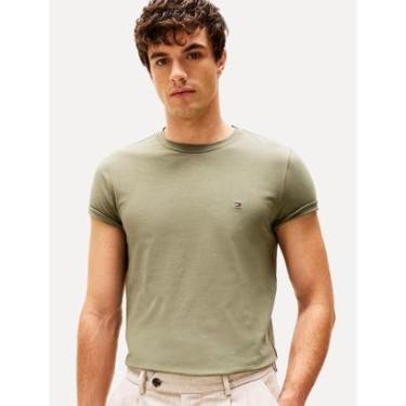 Imagem de Camiseta Tommy Hilfiger Masculina Essential Cotton Verde Sálvia-Masculino