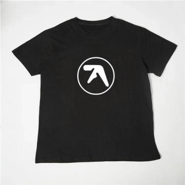 Imagem de Camiseta Masculina Preta Engraçada Aphex Twin - Algodão, Manga Curta, 