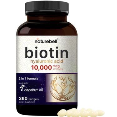 Imagem de Suplemento NatureBell Biotina 10000mcg + Ácido Hialurônico 25mg