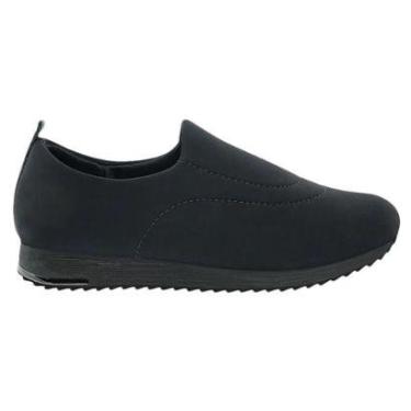 Imagem de Tênis Usaflex Feminino Elastano Calce Fácil UD2100 Preto-Feminino