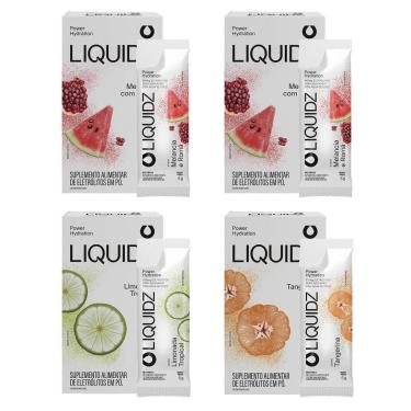 Imagem de LIQUIDZ - Eletrólitos Zero Açúcares - 3 Sabores - Kit 4 Caixas - 24 sachês-Unissex