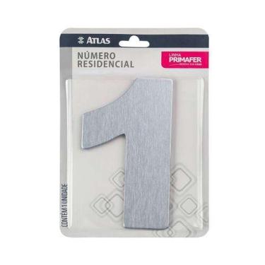 Imagem de Número Residencial Adesivo Cromado 1 - Alumínio Acm - Fita 3m Vhb - Interno-externo