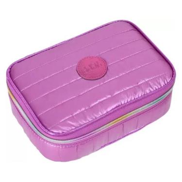 Imagem de Estojo escolar box matelassê metalizado - Yeapp, Roxo