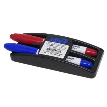 Imagem de Apagador Quadro Branco Radex com 2 Marcadores Azul/Vermelho