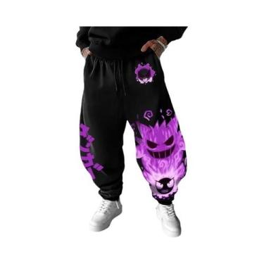 Imagem de Calças De Moletom Casuais Grandes De Algodão Estilo Hip Hop Pokémon An