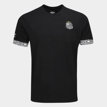 Imagem de Camisa Santos 26/27 Concentração Umbro Masculina, Preto, P