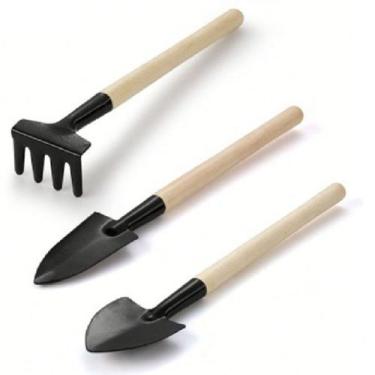 Imagem de Kit De Jardinagem 30 Peças Cabo De Madeira P/ Vasos Terrarios - Ami