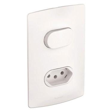 Imagem de Interruptor Simples + 1 Tomada 2p + T 4x2 Ny Branco 10a Nereya - 66316