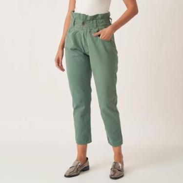 Imagem de Calça Jeans Mom Cintura Super Alta Cós Elástico Clochard-Feminino