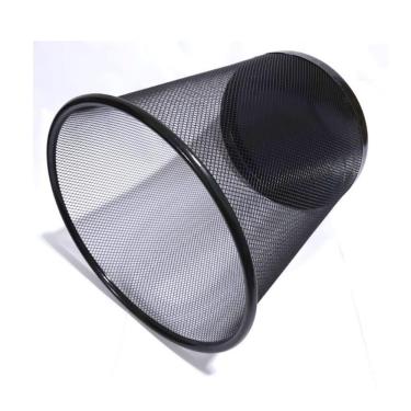 Imagem de Lixeira de Metal Vazado Aramada 10L Abertura Superior Design Telado Decorativo para Esc...