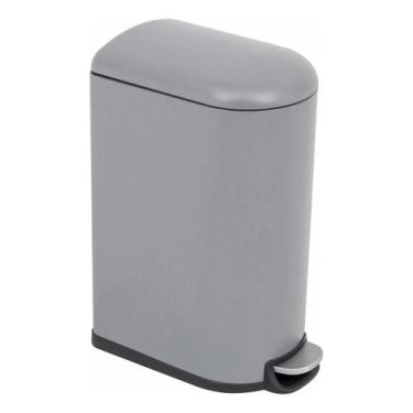 Imagem de Lixeira Cozinha 42l Cinza Aco 65x30x47cm Abertura Com Pedal - Delinia