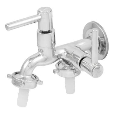 Imagem de Torneira Premier 1428 C65 Metal Cromada 2 Saídas P/ Máquina - Congratu