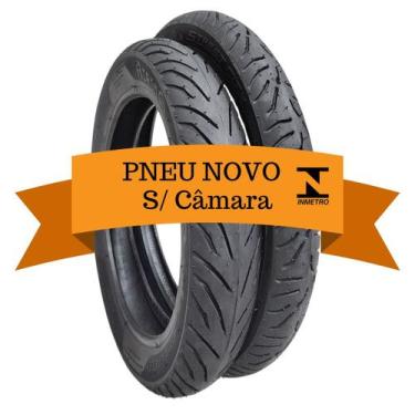 Imagem de Par Pneu Biz 100 125 Pop 100 110 80/100-14 + 60/100-17 Sem Camara - AI