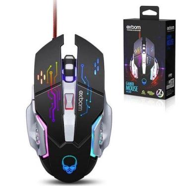 Imagem de Mouse Gamer RGB 4800 DPI 6 Botões MS - G208 Preto - Exbom