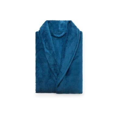 Imagem de Roupão Plush Microfibra Adulto Extra Macio Unissex Tamanho Único em Poliéster Azul OEM