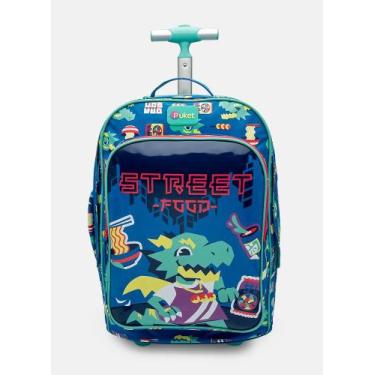 Imagem de Mochila Grande com Rodinha Dragao Street Azul Puket, Azul, UN