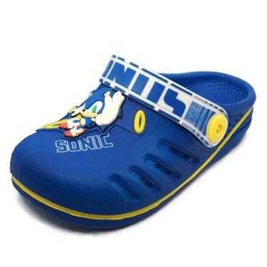 Imagem de Babuche Infantil Menino Calce Facil Personagem Sonic Speed, Azul, Bran