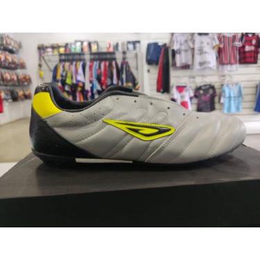 Imagem de Chuteira Diavolo Premium Society - Cinza/Amarelo, 43