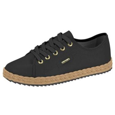 Imagem de Tênis Feminino Conforto Casual Dia a Dia Moderno Moleca, Preto, 35