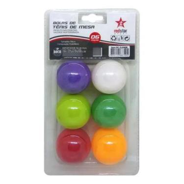 Imagem de Bola tenis mesa poliet.4cm 6pc 408 redstar