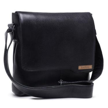 Imagem de Bolsa Feminina Transversal Pequena De Couro Legítimo Preta - Lootero
