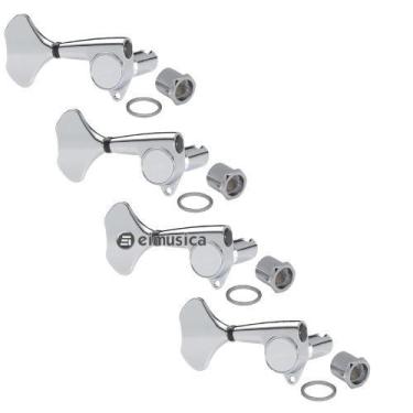Imagem de Jogo de Tarraxas Gotoh GB707-R 4 em Linha Cromada Blindadas para Baixo