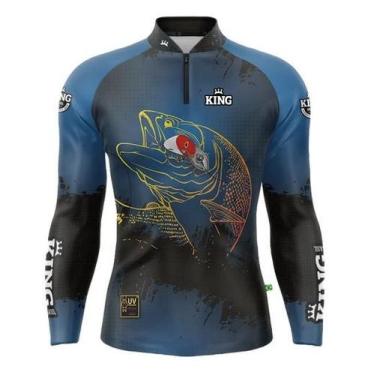 Imagem de Camisa Pesca Camiseta Manga Longa Proteção UV 50 King Brasil, Kff202, 