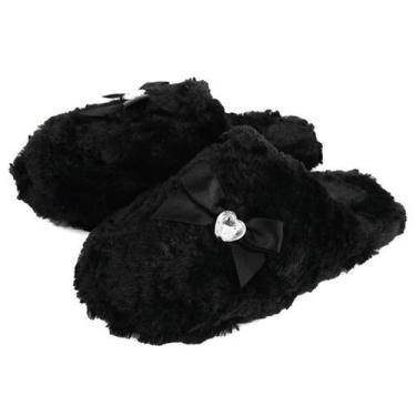 Imagem de Chinelo Feminino Quarto Coração Brilho Europa Alexia, Preto, 38