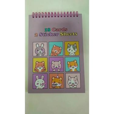 Imagem de Caderno de atividades kawaii com 18 cards e adesivos - PLASTCOVER