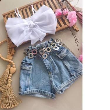 Imagem de Shorts Jeans cargo infantil - moda menina - Cheios de Charme, Azul, 6