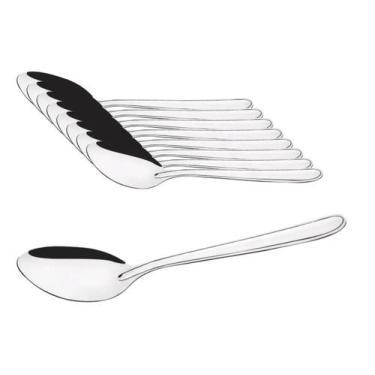 Imagem de Colher de Sopa de Mesa 18cm 23grs em aço inox kit 12 unid. - 123 til