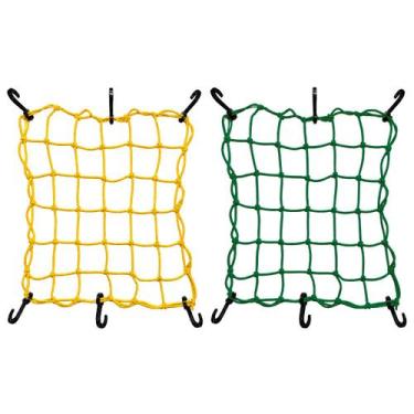 Imagem de Rede Elastica Verde E Amarela Brasil Aranha Bagageiro 35x35 Gancho A G
