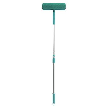 Imagem de Mop Limpa Vidros com Cabo Telescópico Microfibra Rodinho Emborrachado para Janelas Verde Esmeralda Flashlimp