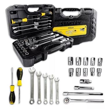 Imagem de Kit 21 Ferramenta Catraca Soquete Profissional Stanley