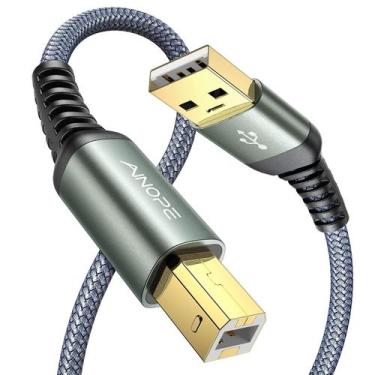 Imagem de Cabo USB A para B para impressora AINOPE 2 m, nylon trançado, USB 2.0