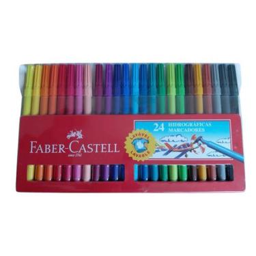 Imagem de Caneta Hidrográfica (Canetinha) 24 Cores Faber Castell - FABER CASTEEL