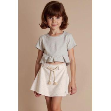 Imagem de Short Saia com Cordão Decorativo Menina Anjo, Off white, 16
