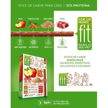 Imagem de Petisco Saudável para Cães Spin Fit Maçã Cenoura Quinoa  Stick 50g  Ôm