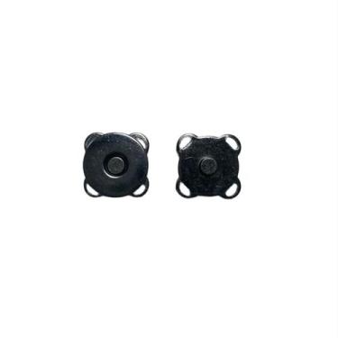 Imagem de Kit 5 Botão Imantado Magnético Fecho P/ Bolsa Preto/Onix 14mm Imã - BE