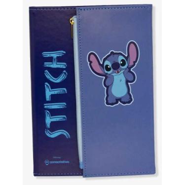 Imagem de Caderno de anotações com Estojo Disney Stitch Licenciado Cor:azul - Zo