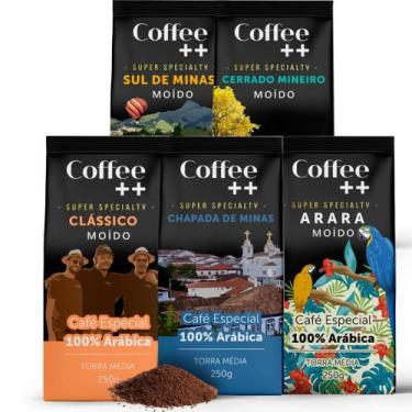 Imagem de Kit Café Especial Coffee ++ Moído 100% Arábica 5 Variedades Sul de Min