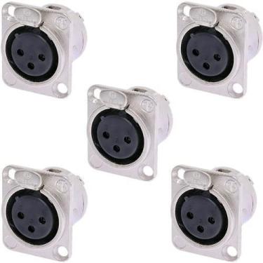 Imagem de Kit C/ 5 Conector Xlr Canon Fêmea Painel Santo Angelo Sa2x